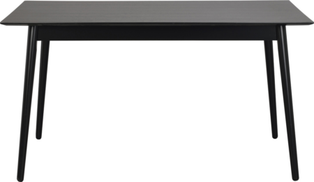 Spisebord Rowico Lotta 140Ã90 cm sort lakeret MDF-askefiner og massivt gummitræ